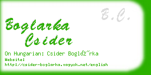 boglarka csider business card